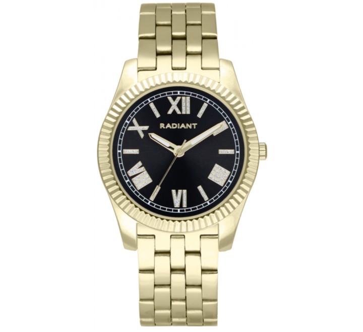 RELOJ RADIANT CAJA 37MM ACERO DORADO ESFERA NEGRA RA582203