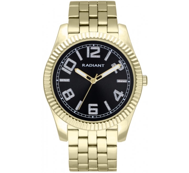 RELOJ RADIANT CAJA 44,5MM ACERO DORADO ESFERA NEGRA RA587203
