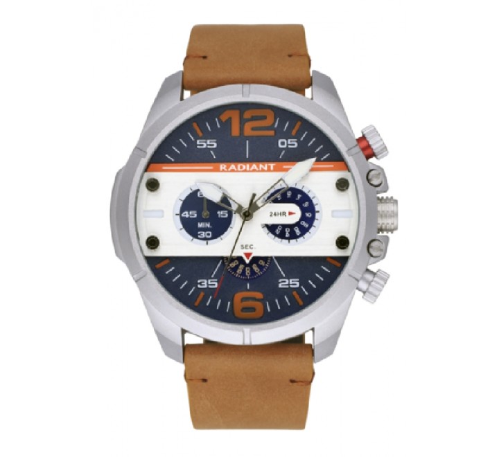 RELOJ RADIANT CORREA PIEL MARRON CAJA 48MM RA550702