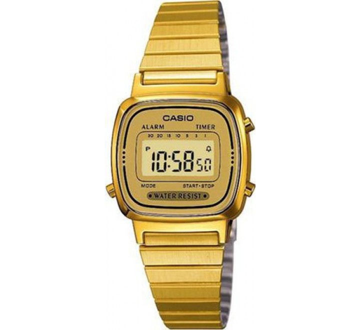 RELOJ CASI MINI CAJA Y ARMIS DORADO DIGITAL LA670WEGA-9EF