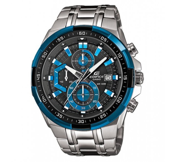 RELOJ CASIO EDIFICE CRONO ACERO BISEL AZUL EFR-539D-1A2VUEF