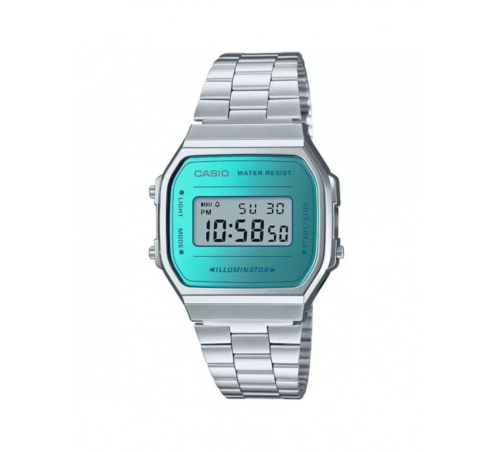 RELOJ CASIO ICONIC CAJA Y ARMIS ACERO DIGITAL A168WEM-2EF