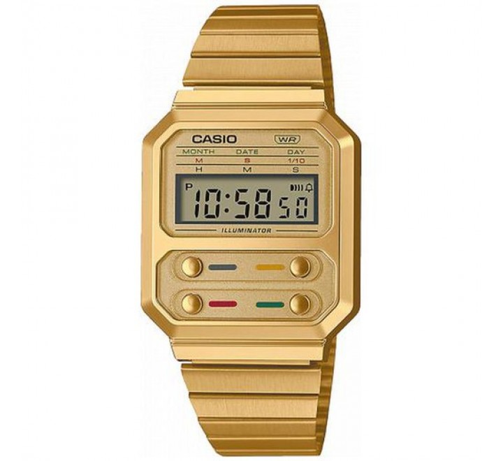 RELOJ CASIO EDGY ARMIS ACERO DORADO DIGITAL A100WEG-9AEF