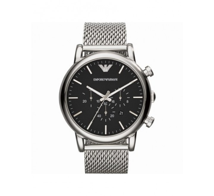 RELOJ EMPORIO ARMANI CAJA Y ARMIS ACERO ESFERA NEGRA AR1808