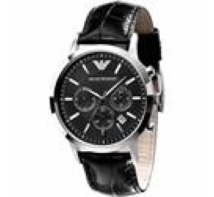 RELOJ EMPORIO ARMANI CAJA ACERO CORREA PIEL NEGRA AR2447