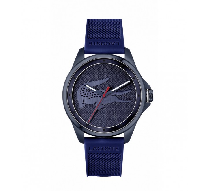RELOJ LACOSTE CABALLEO ACERO SILICONA AZUL Y LOGO