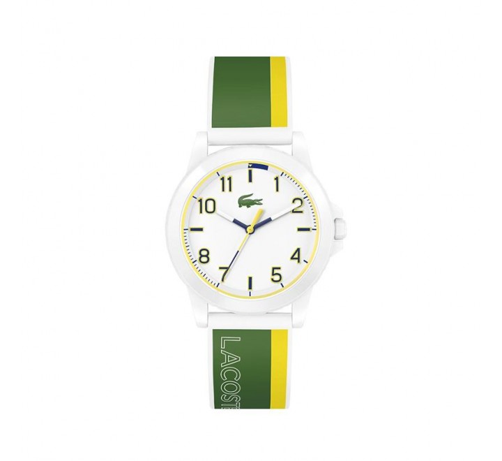 RELOJ LACOSTE NI?@ BLANCO VERDE Y AMARILLO SILICONA 2030044