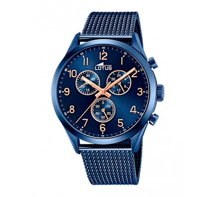 RELOJ LOTUS CRONO CAJA Y ARMIS ACERO AZUL 18638/1