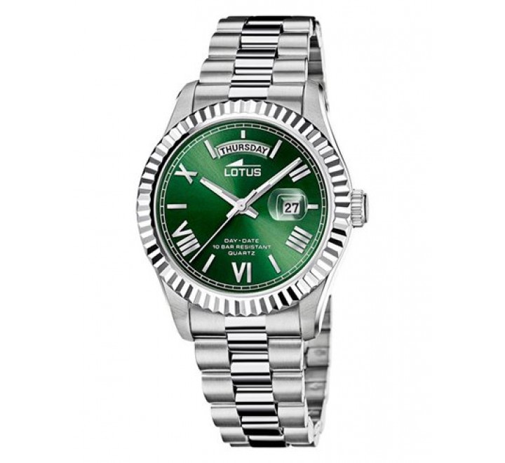 RELOJ LOTUS CAJA Y ARMIS ACERO ESFERA VERDE 18854/3