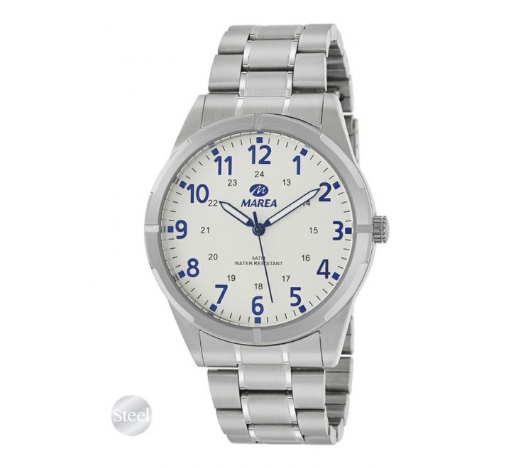 RELOJ MAREA ACERO ESFERA BLANCA TODOS LOS NUMEROS B36151/2