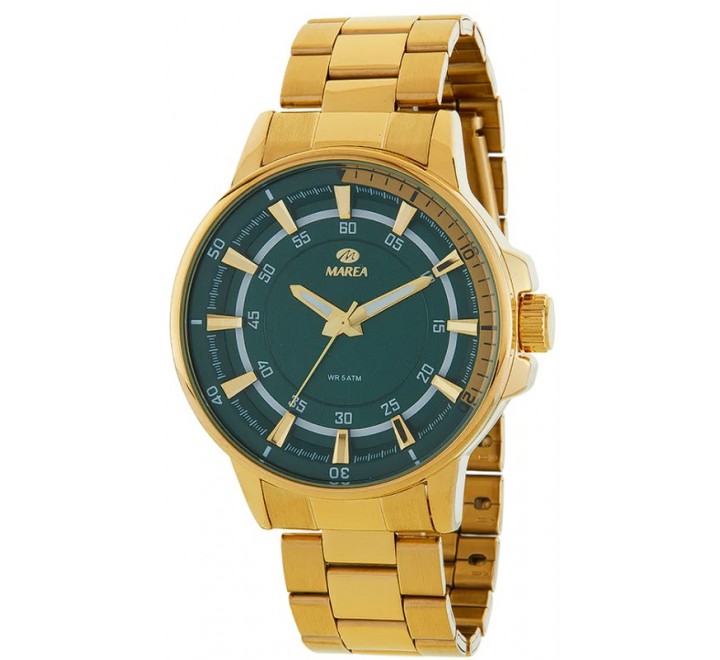 RELOJ MAREA CABALLERO ACERO DORADO ESF VERDE B41375/5