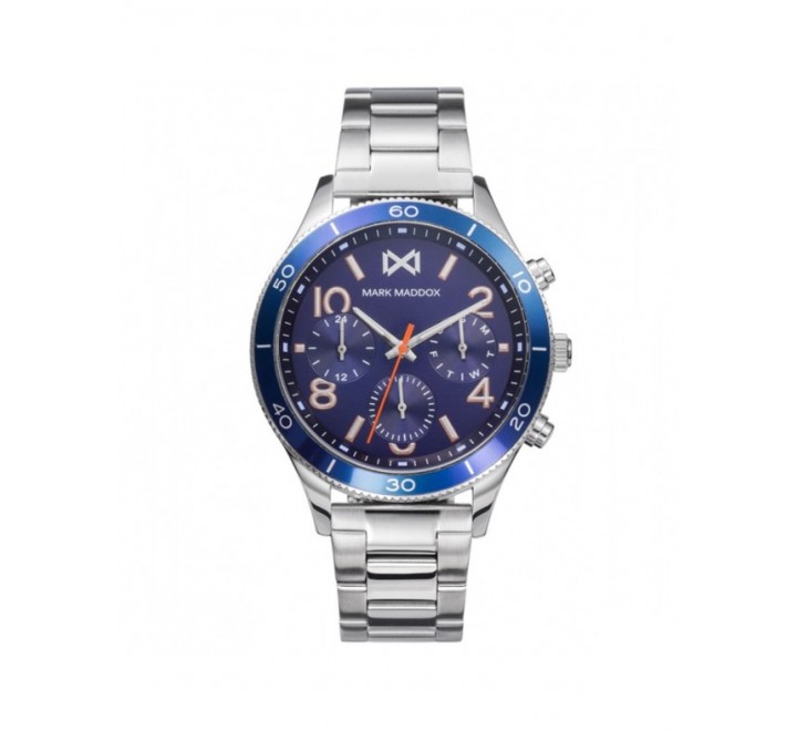 RELOJ MARK MADDOX ACERO Y ALUMINIO ESFERA AZUL HM7136-34