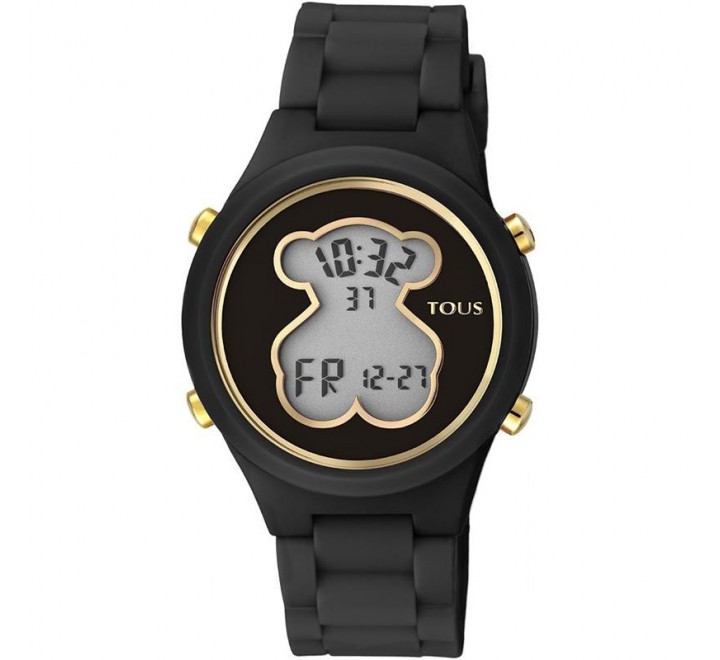 RELOJ TOUS D-BEAR SILICONA NEGRO Y DORADO DIGITAL 000351590