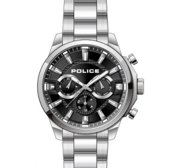 RELOJ POLICE ACERO Y ESFERA NEGRA MULTIFUNCION PEWJK2204201