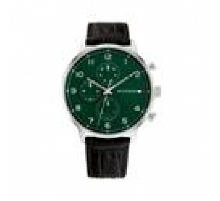 RELOJ TOMMY HILFIGER CORREA NEGRA CAJA ACERO 1791985
