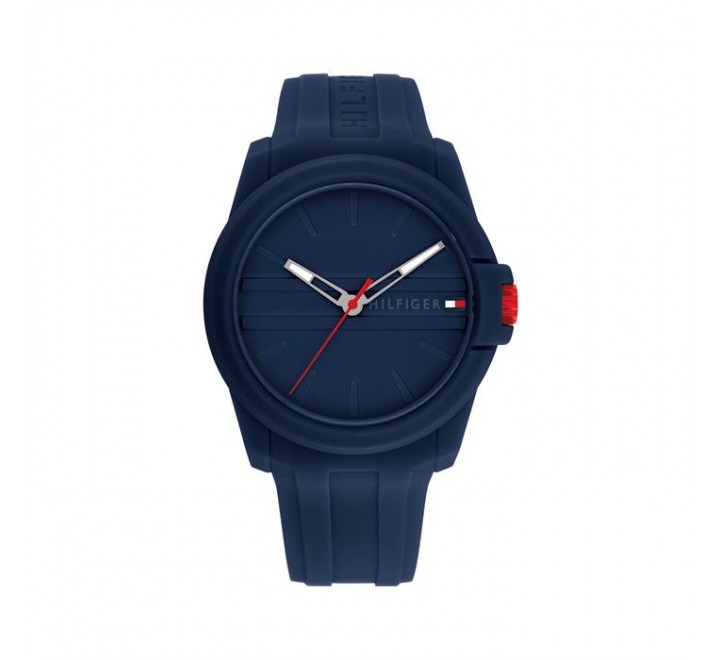 RELOJ TOMMY HILFIGER CAJA AZUL CORREA SILCONA AZUL 1710595
