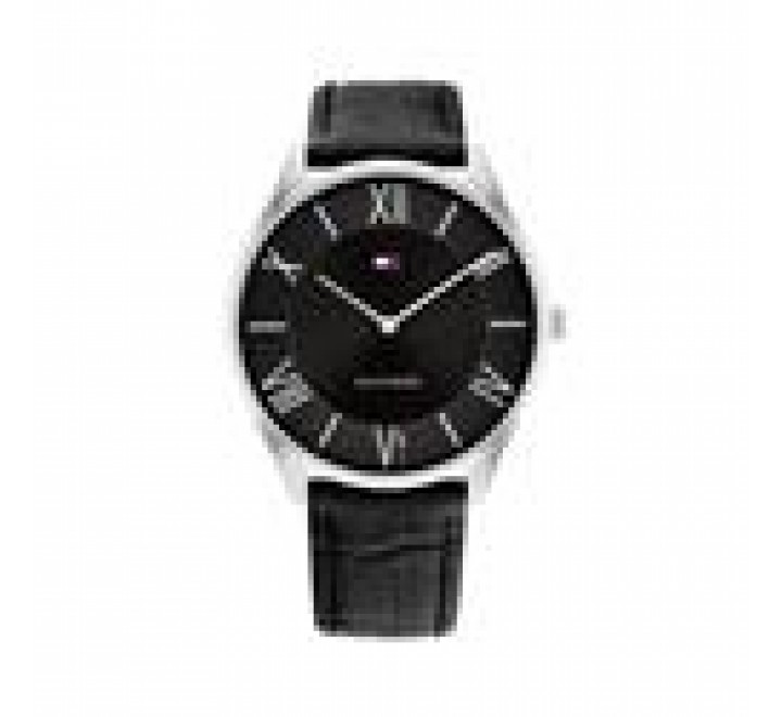 RELOJ TOMMY HILFIGER CORREA NEGRA CAJA ACERO 1710516
