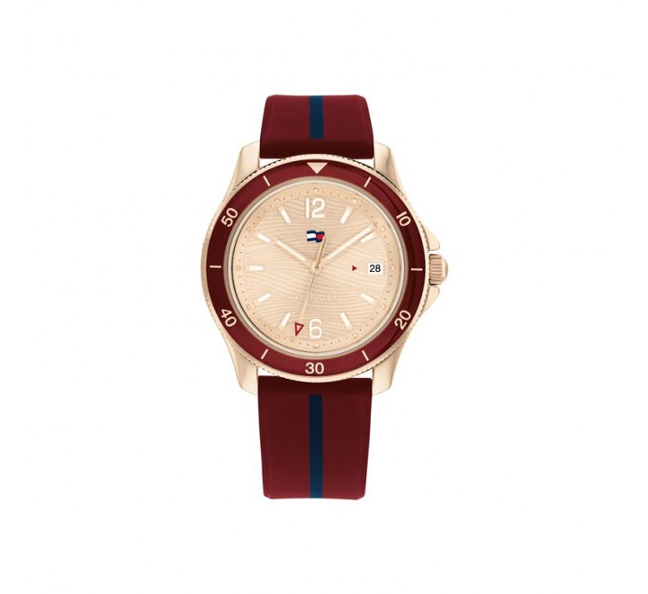 RELOJ TOMMY HILFIGER CAJA 36MM ROSADA CORREA BURDEOS 1782510