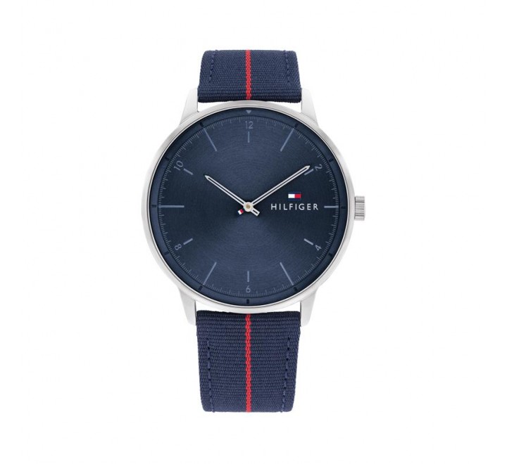 RELOJ TOMMY HILFIGER CAJA ACERO CORREA PIEL AZUL 1791844