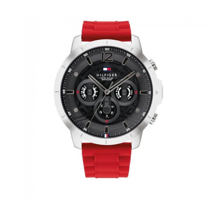 RELOJ TOMMY HILFIGER CAJA ACERO 50MM SILICONA ROJA 1710490