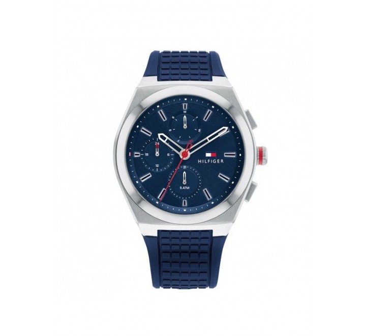 RELOJ TOMMY HILFIGER SILICONA AZUL CAJA ACERO 44MM 1791899