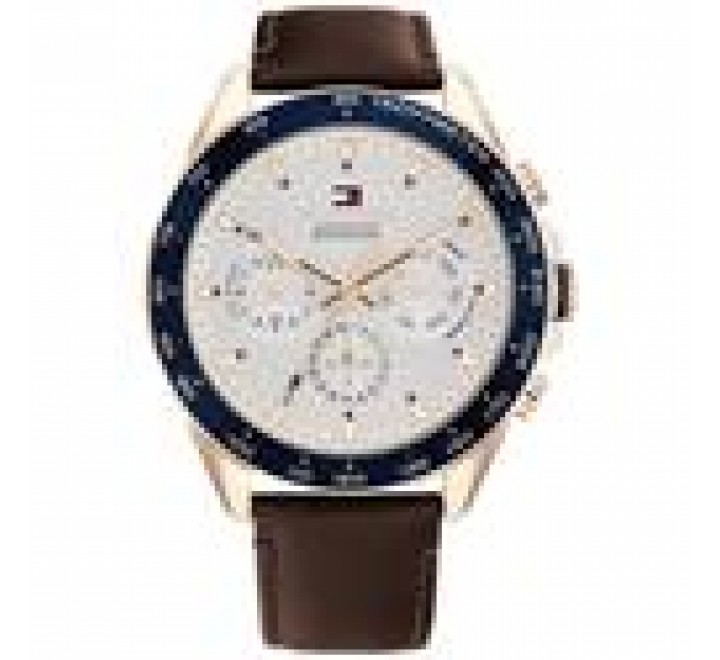 RELOJ TOMMY HILFIGER CORREA MARRON CAJA ROSADA 46MM 1791966