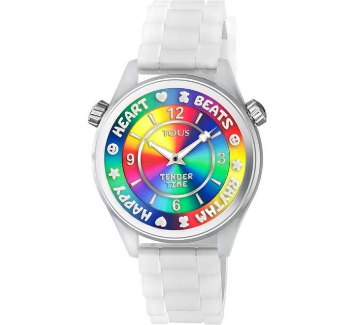 RELOJ TOUS SILICONA BLANCA ESFERA MULTICOLOR 200350996