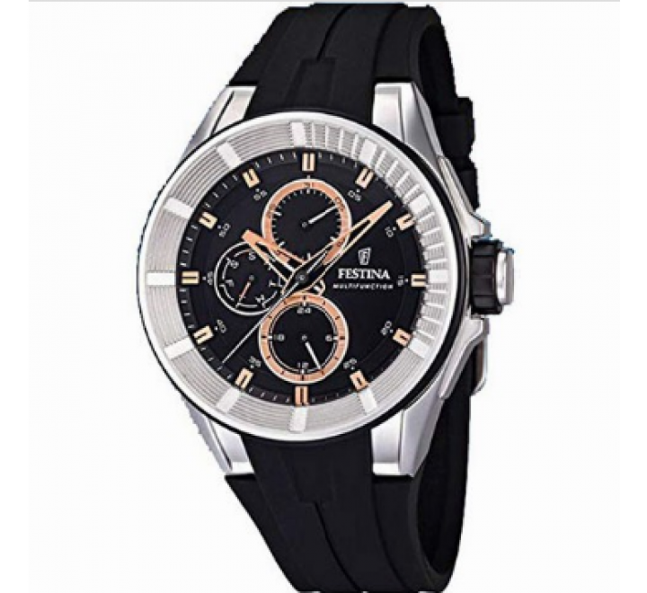RELOJ FESTINA F20342/4 CORREA SILICONA NEGRA CAJA ACERO