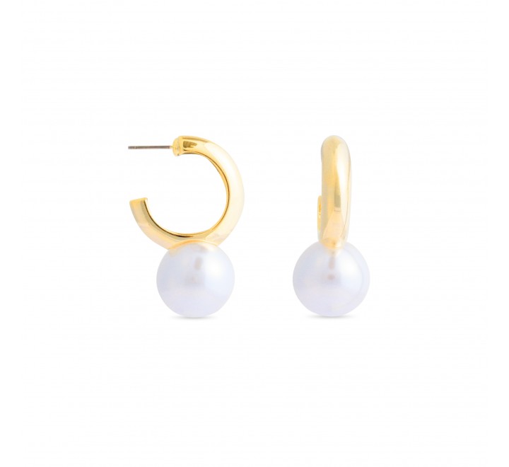 PENDIENTES LUXENTER SGEW43111400 AROS DORADOS PERLAS GRANDES