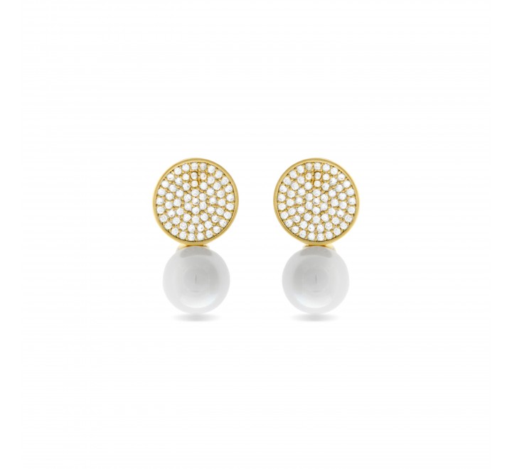 PENDIENTES LUXENTER DORADO CIRCONITAS Y PERLAS SGEW47811400