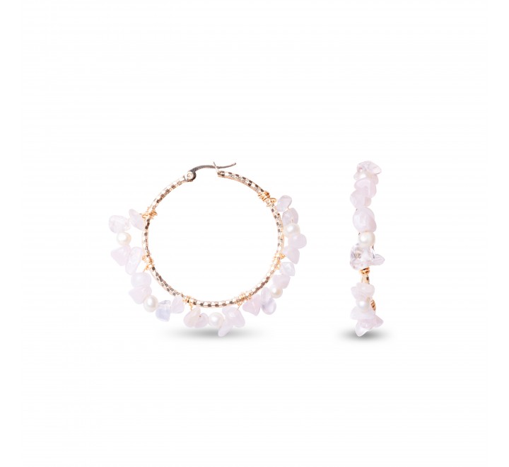 PENDIENTES LUXENTER SGEX17172800 ARO DORADO PIEDRAS ROSA