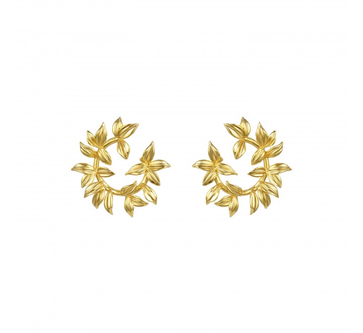 PENDIENTES LUXENTER METAL REDONDO HOJAS SGEX20400