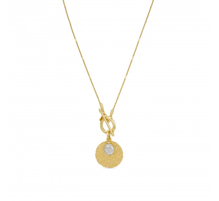 COLLAR LUXENTER METAL ROSADO COLGANTE Y PERLA SGNW31311400