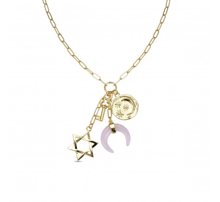 COLLAR LUXENTER METAL DORADO CON COLGANTES VARIOS SGNX15600