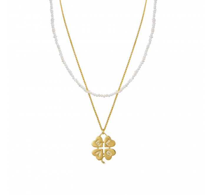 GARGANTILLA LUXENTER DOBLE PERLAS Y TREBOL SGNX20911400