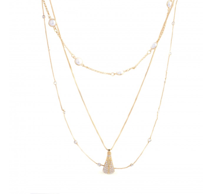 COLLAR METAL CHAPADO PERLAS IRHAL SGNY03900 LUXENTER