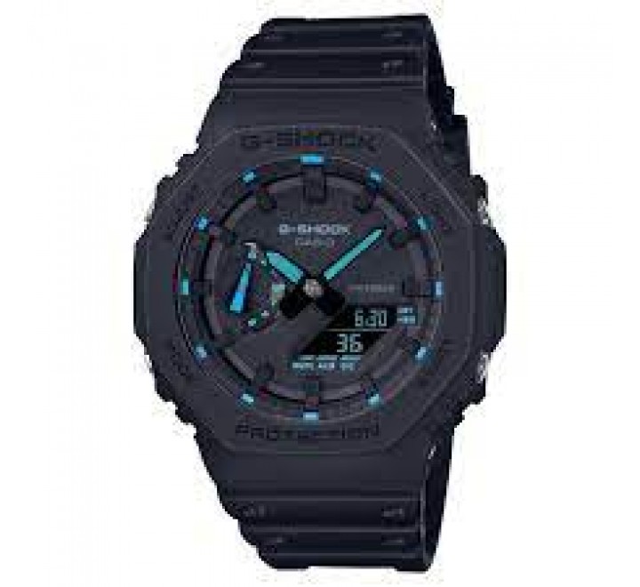 RELOJ CASIO G-SHOCK ANADIGITAL SILICONA NEGRA GA-2100-1A2ER