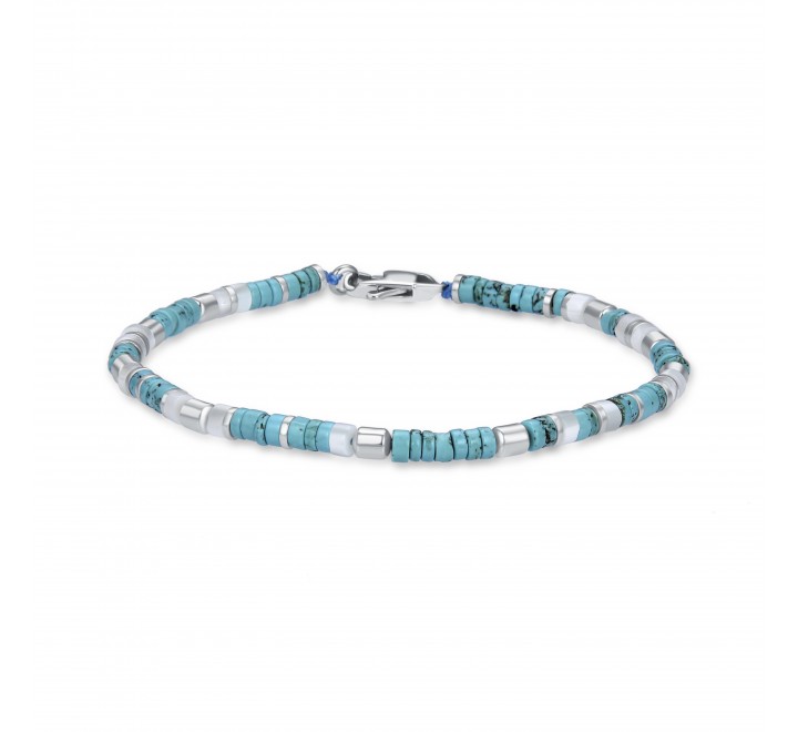 PULSERA LUXENTER RODIO Y COLOR TURQUESA SSBX23694M