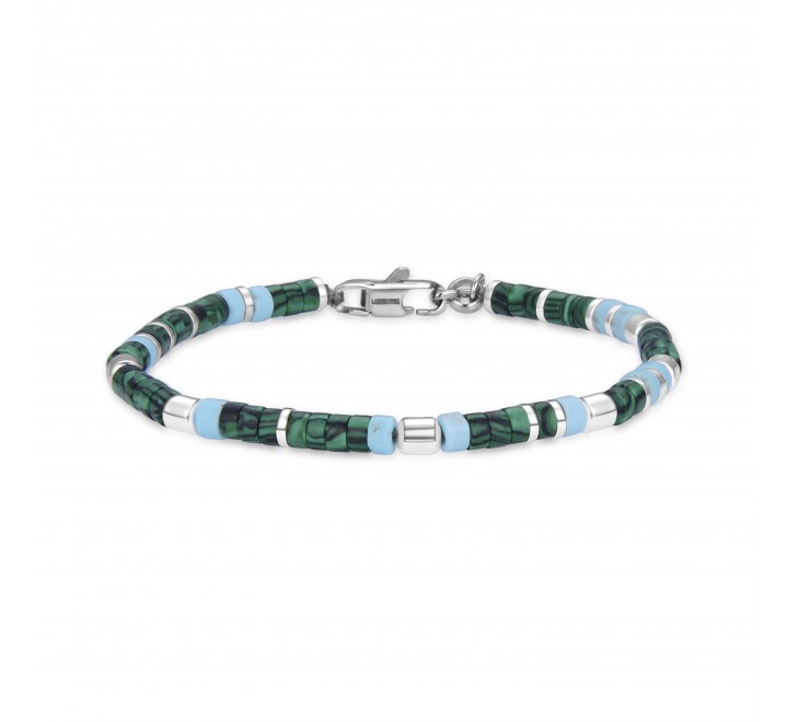 PULSERA LUXENTER RODIO COLOR VERDE Y AZUL SSBX23697M
