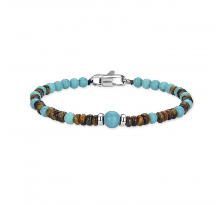 PULSERA LUXENTER RODIO BOLAS COLOR TURQUESA SSBX23794M