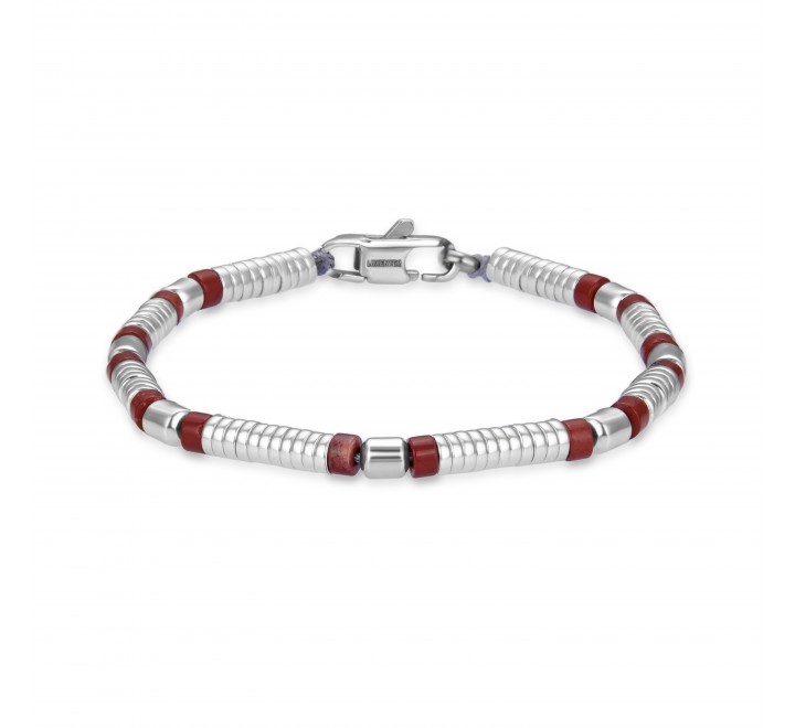 PULSERA LUXENTER RODIO Y COLOR CORAL SSBX23995M
