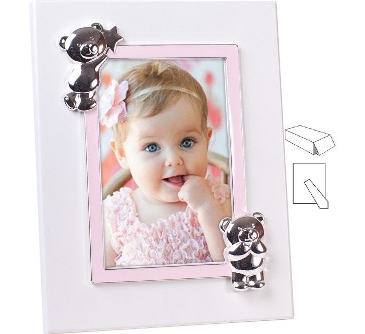 PORTAFOTO INFANTIL ROSA 09507-R.10X15.PLATEADO-BILAMINADO