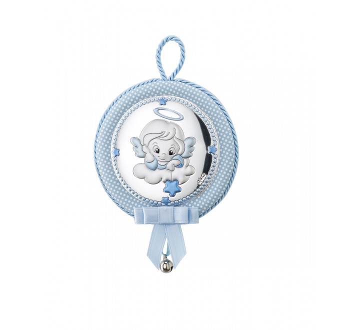 PLACA CUNA MUSICAL REDONDA AZUL ANGEL EV5105/02C
