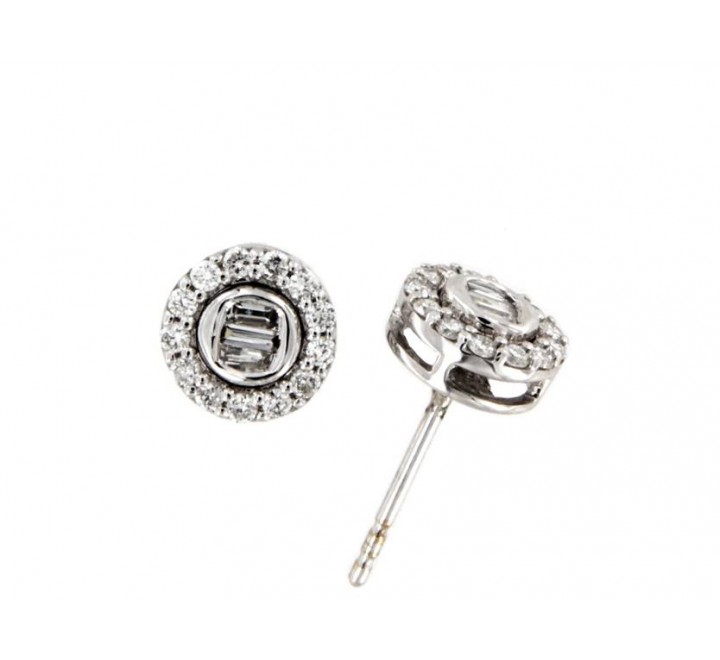 PENDIENTE DE  ORO BLANCO CON BRILLANTE 0,30KTES 19-297-485-P
