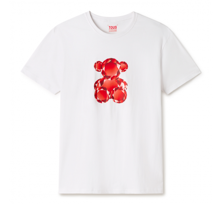 CAMISETA TOUS BEAR GEMSTONES BLANC-ROJO 2001870513 395730003