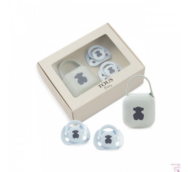 SET TOUS BABY 2 CHUPES Y CAJA BEAR-1701 CELESTE 295825203