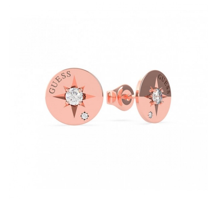 PENDIENTES GUESS UBE20019 ACERO CHAPADO ROSADO Y CIRCONITA