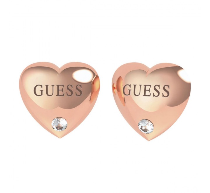 PENDIENTES GUESS UBE70106 ACERO ROSADO CORAZON CIRCONITA