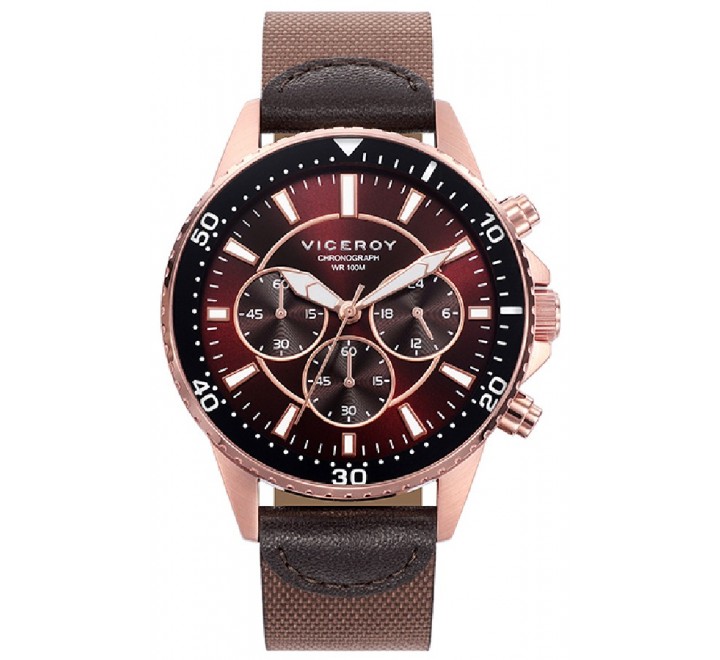 RELOJ VICEROY CORREA PIEL MARRON CAJA ROSADA 401069-97