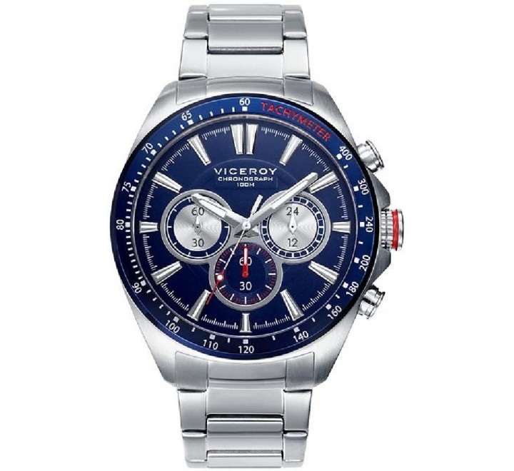 RELOJ VICEROY ACERO CRONOGRAFO ESFERA Y BISEL AZUL 46649-37